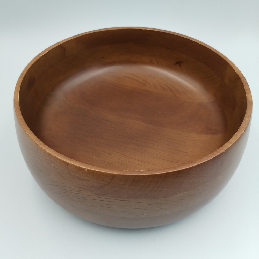 Vintage Hellerware Wooden Serving‎ Salad Bowl 9" MCM Mid Century